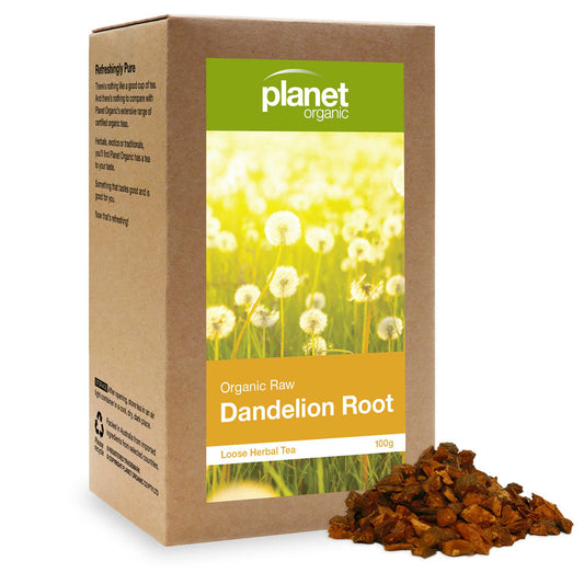 Planet Organic Herbal Tea Loose Leaf 100g, Raw Dandelion Root; Coffee Substitute