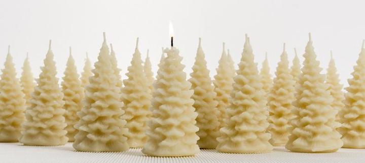 Queen B Pure Australian Beeswax Christmas Tree Candles (2), 4 Hours Burn Time