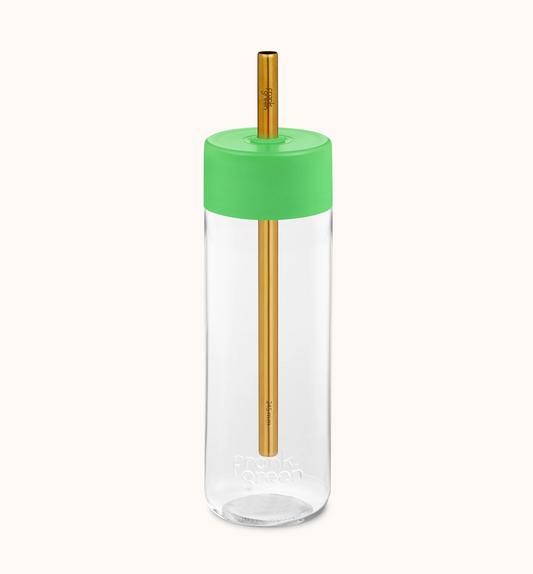 Frank Green Reusable Bottle with Jumbo Straw Lid 25oz (740ml), Neon Green