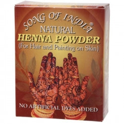 Song Of India Natural Henna Powder 80g, For Hair & Painting On Skin No Artificial Dyes Added