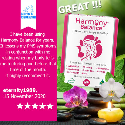 Martin & Pleasance Harmony Balance 60 Or 120 Tablets, Natural Relief For PMS & Period Pain