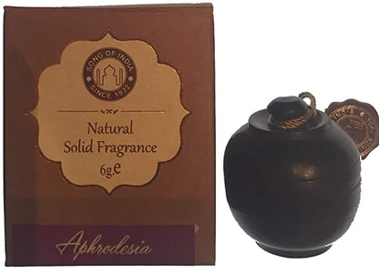 Song Of India Solid Perfume in Hand-Carved Rosewood Jar with Screw-on Top, Please Choose Your Fragrance