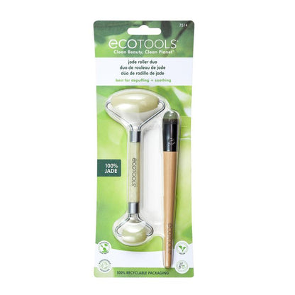 Eco Tools Jade Roller Duo (Face & Eye Roller), Reduce Puffiness and Smooth