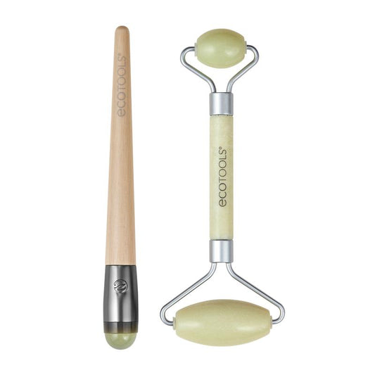 Eco Tools Jade Roller Duo (Face & Eye Roller), Reduce Puffiness and Smooth