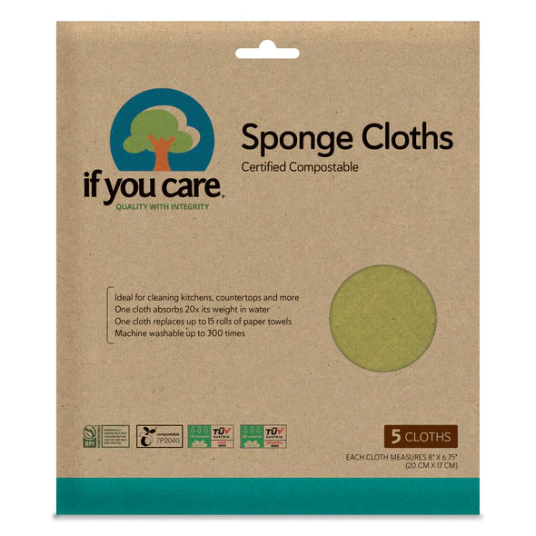 If You Care Reusable Sponge Cloths, Certified Compostable Contains 5 Cloths