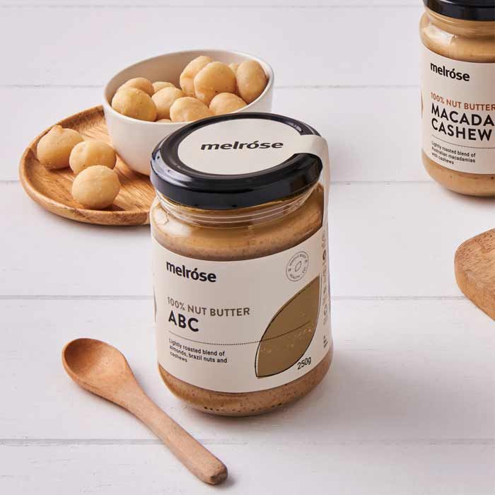 Melrose Organic Nut Butter 250g, ABC Spread (Almonds, Brazil Nuts & Cashews)