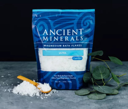 Ancient Minerals Magnesium Bath Flakes Ultra 750g, 2Kg Or 3.63Kg, Magnesium Chloride With MSM