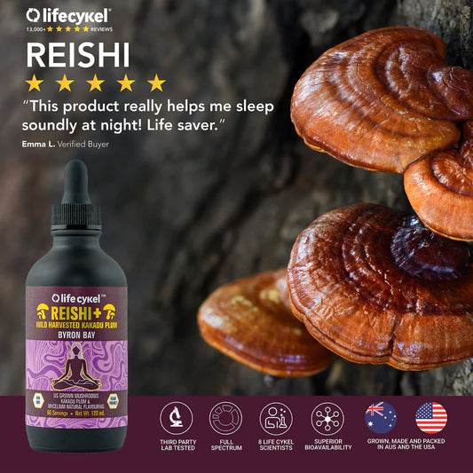 Life Cykel Double Extract Reishi 60mL Or 120mL, Reset & Unwind