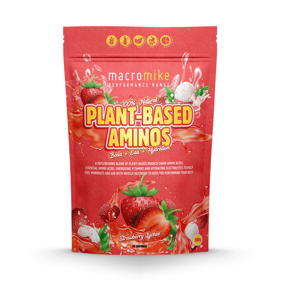 Macro Mike 100% Natural Performance Plant-Based Aminos 300g, Strawberry Lychee Flavour