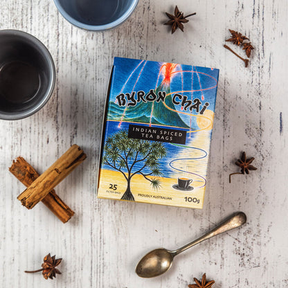 Byron Chai Indian Spiced Tea 25 Tea Bags, Blended With The Finest Spices