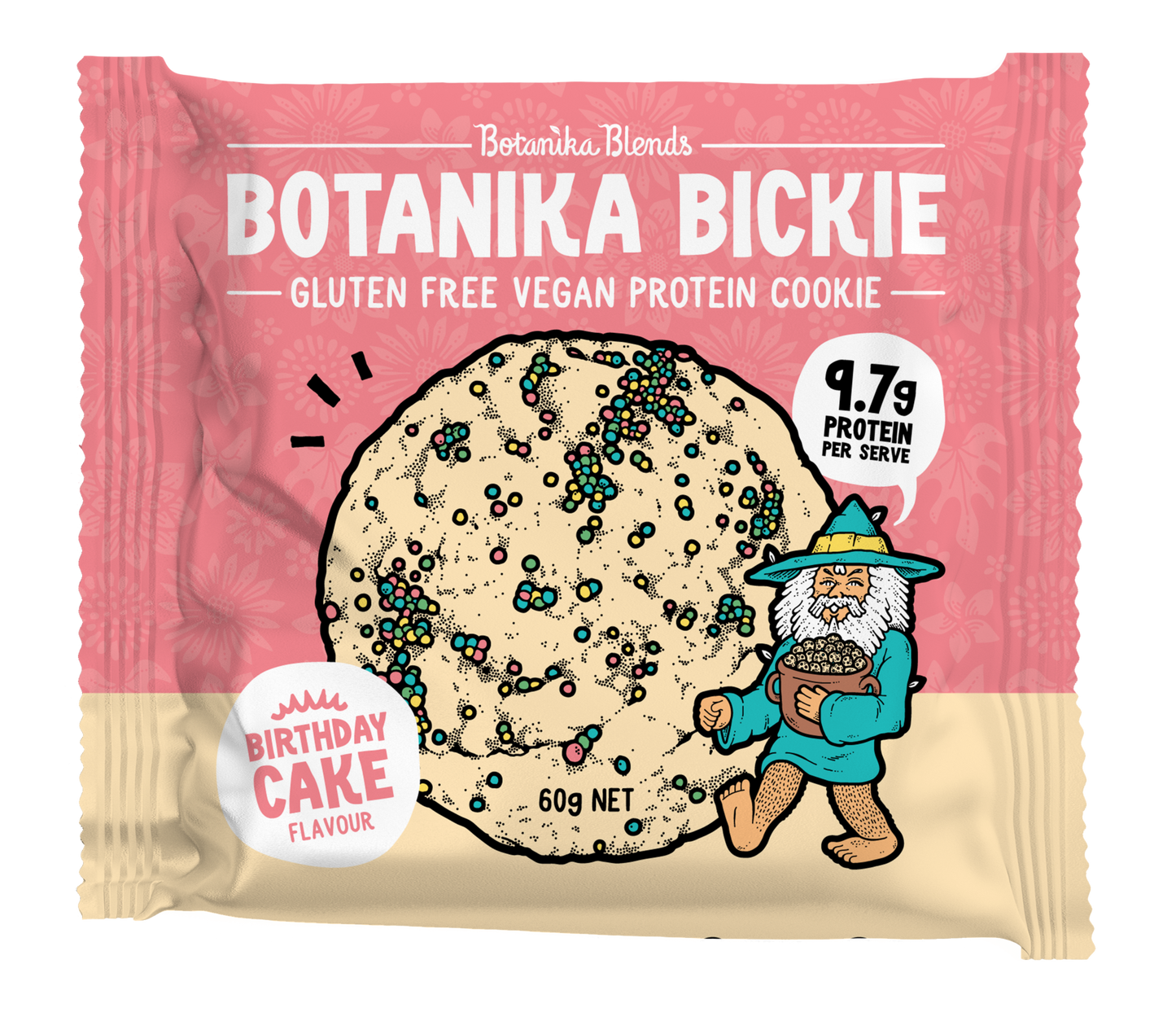 Botanika Blends Botanika Bickie Vegan Protein Cookie Single 60g Or A Box Of 12 X 60g, Birthday Cake Flavour