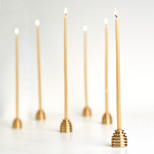 Queen B Pure Australian Beeswax Bee Lights Candles (10), 3-4 Hours Burn Time