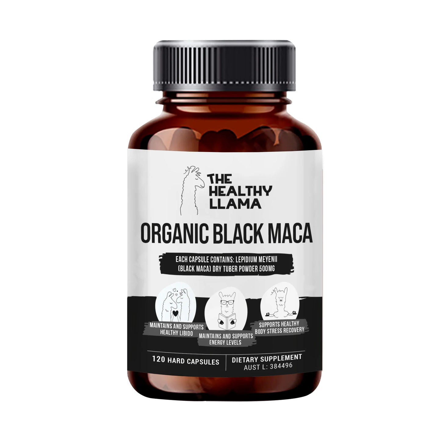 The Healthy Llama Black Maca 120 Vegetarian Capsules, Our Ancient Natural Invigorator