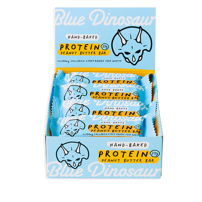 Blue Dinosaur Free Range Egg White Protein Bar 60g Single Bar or 60g x12 Bars, Peanut Butter Flavour