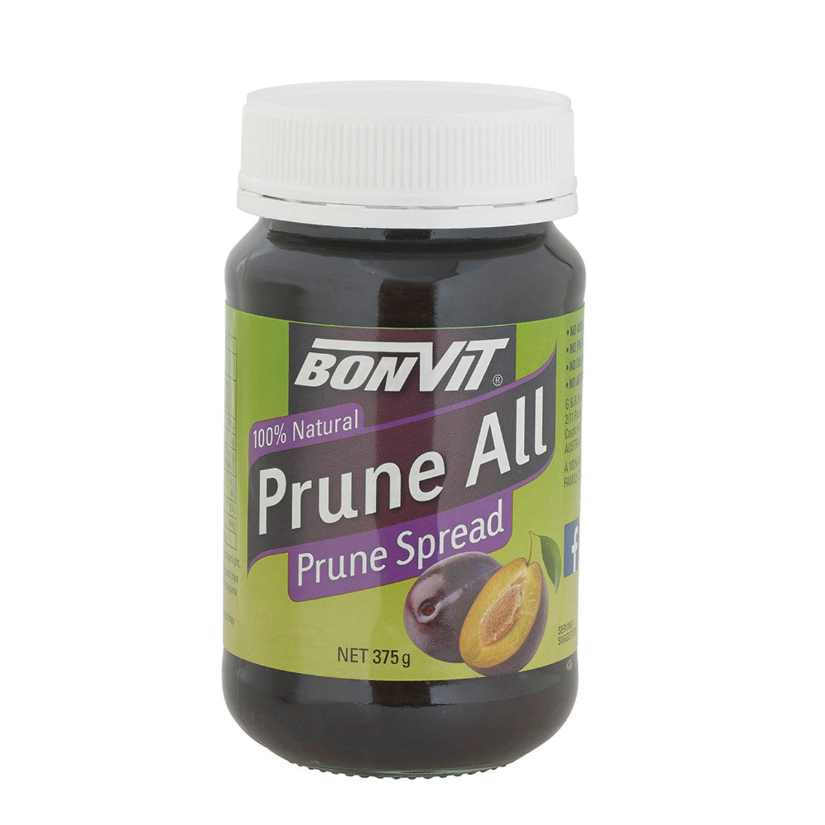 Bonvit Prune Spread 375g, 100% Natural & Australian