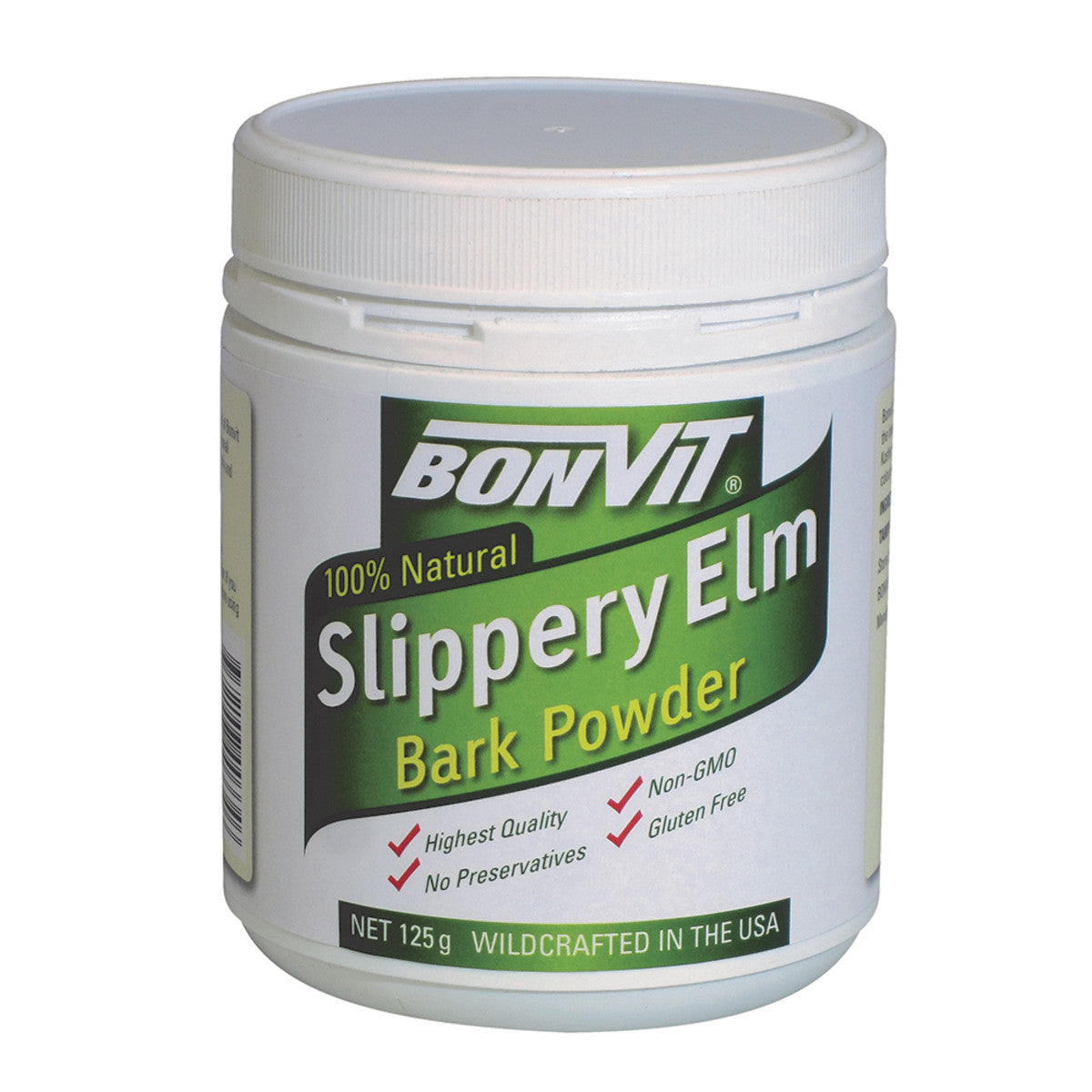 Bonvit Slippery Elm Bark Powder 125g, 100% Natural