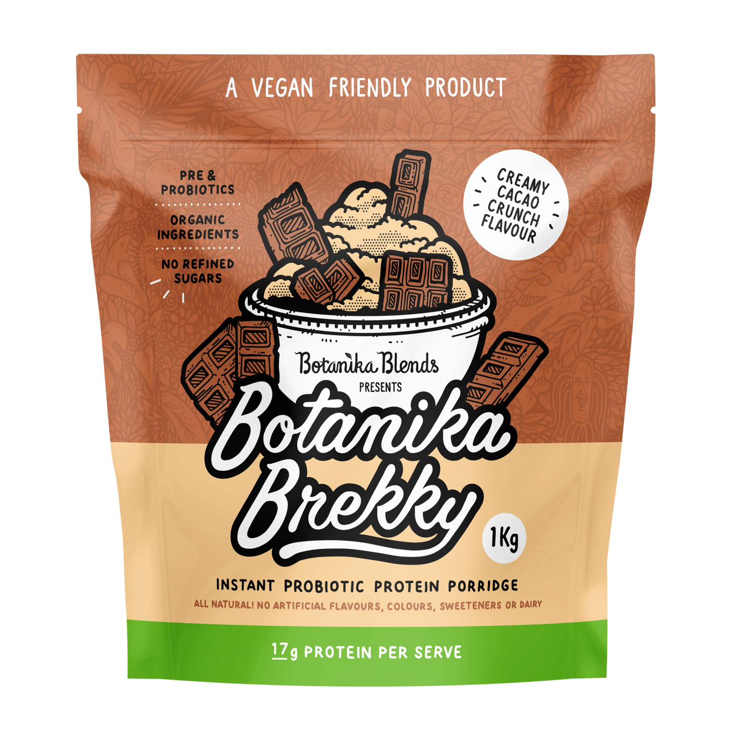 Botanika Blends Botanika Brekky Instant Probiotic Protein Porridge 1Kg, Cacao Crunch Flavour