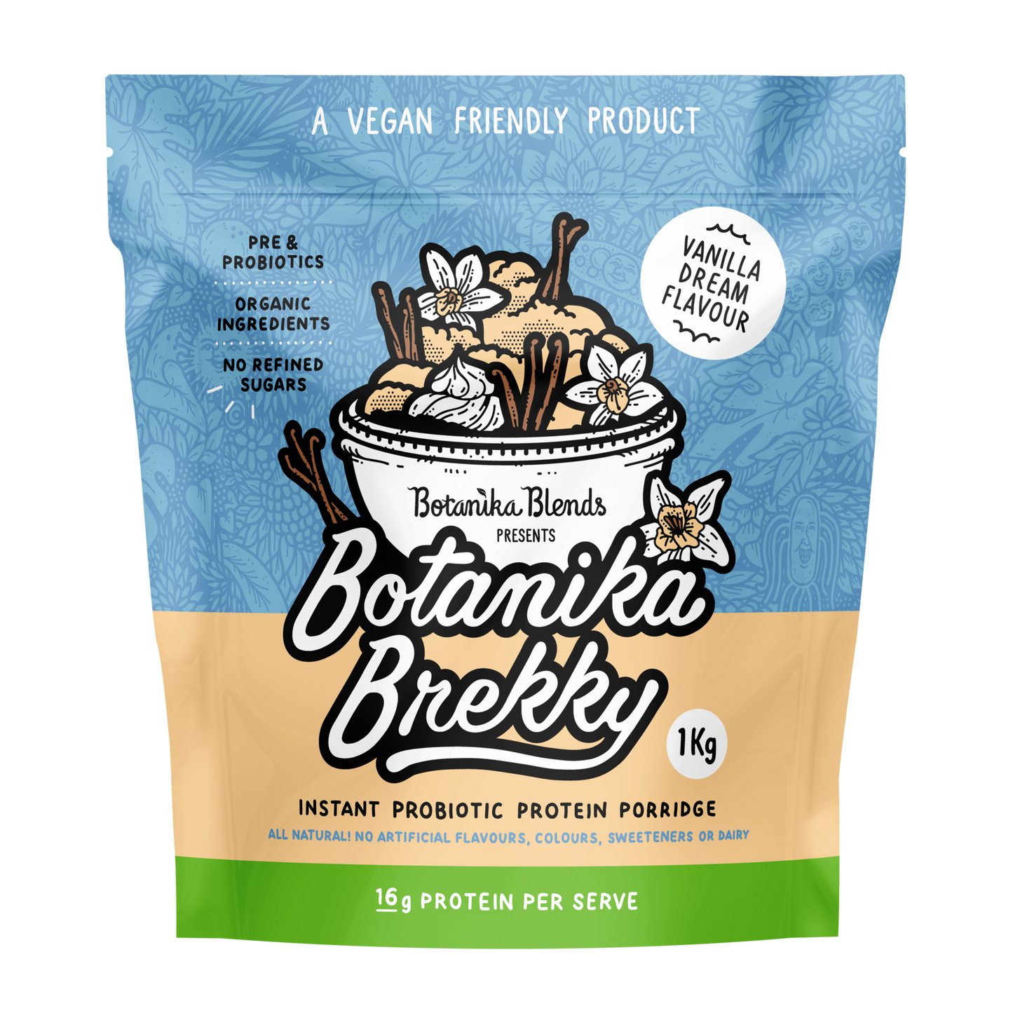 Botanika Blends Botanika Brekky Probiotic Protein Porridge 1Kg, Vanilla Dream Flavour