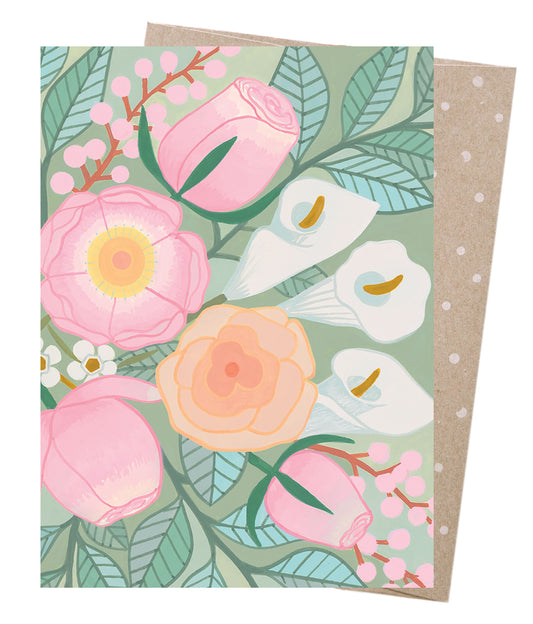 Earth Greetings Happiness Hibiscus Card, Claire Ishino Collection (Includes One Card & One Kraft Envelope)