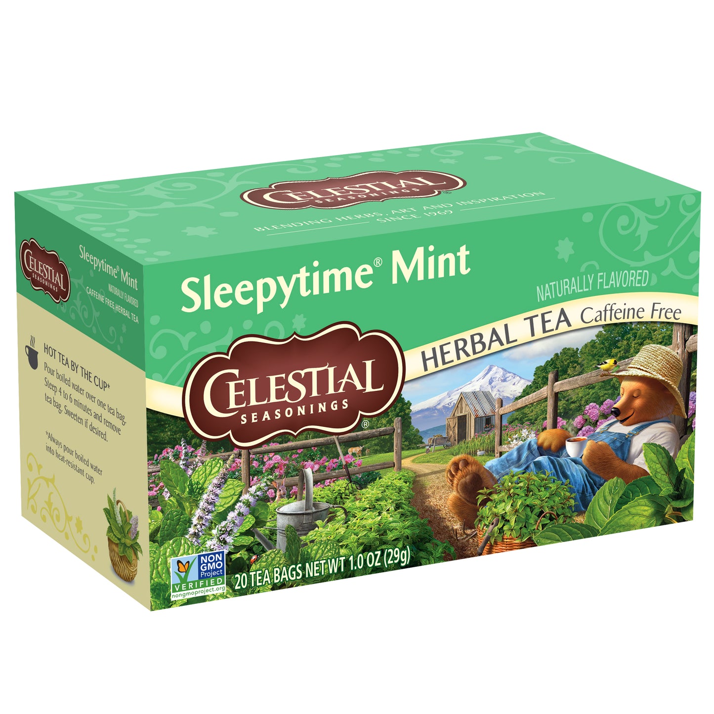 Celestial Seasonings Herbal Tea 20 Bags, Sleepytime Mint Caffeine Free