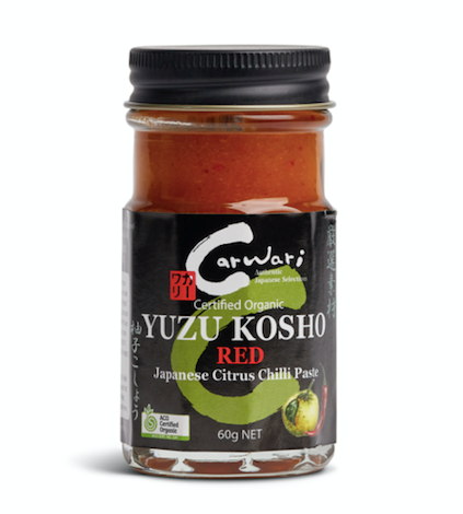 Carwari Yuzu Kosho (Japanese Citrus Chilli Paste) Red (Glass Jar) 60g, Certified Organic