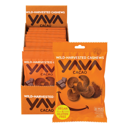 Yava Wild Harvested Cashews 35g Or 10x35g, Cacao Flavour