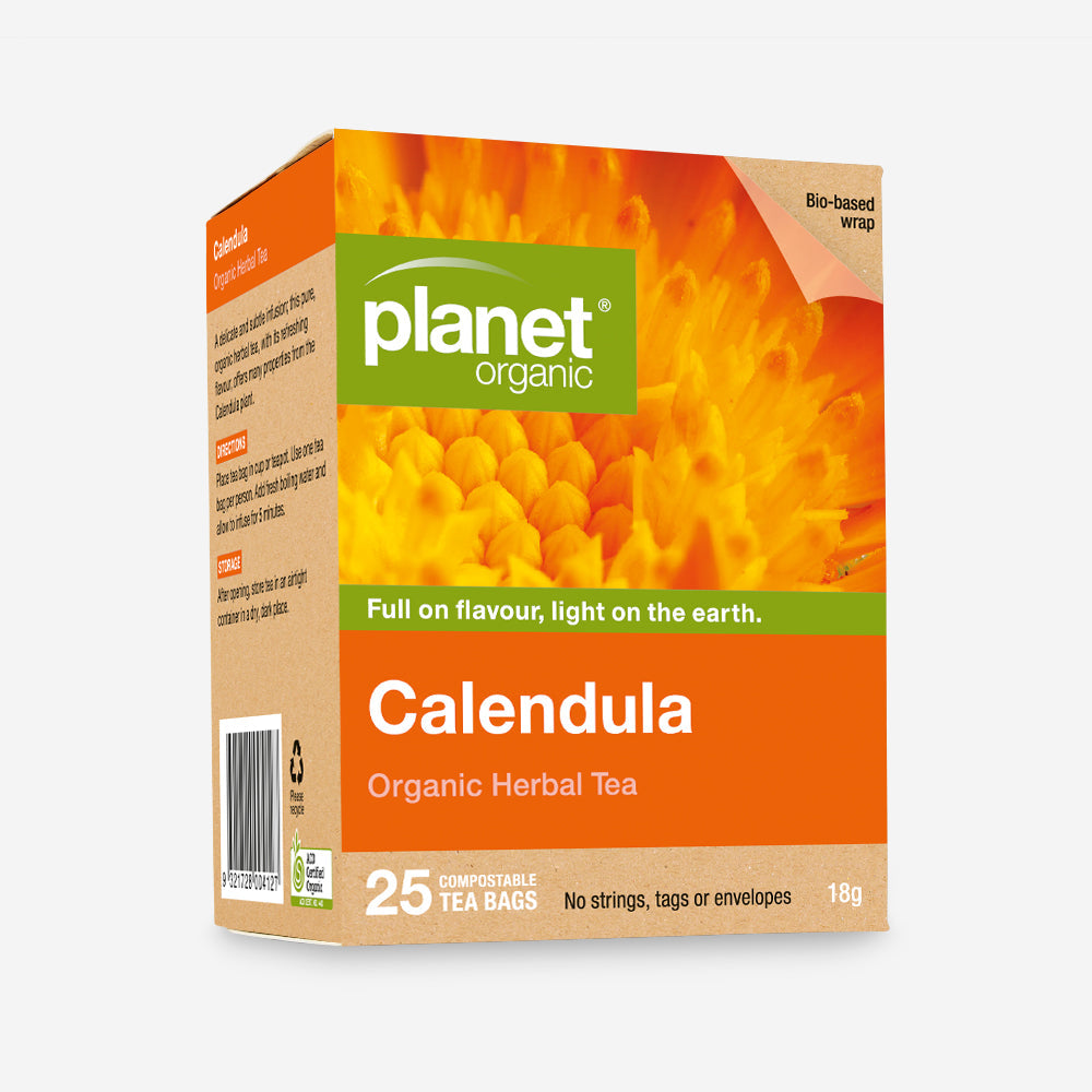 Planet Organic Herbal Tea 25 Tea Bags, Calendula; A Delicate And Subtle Infusion
