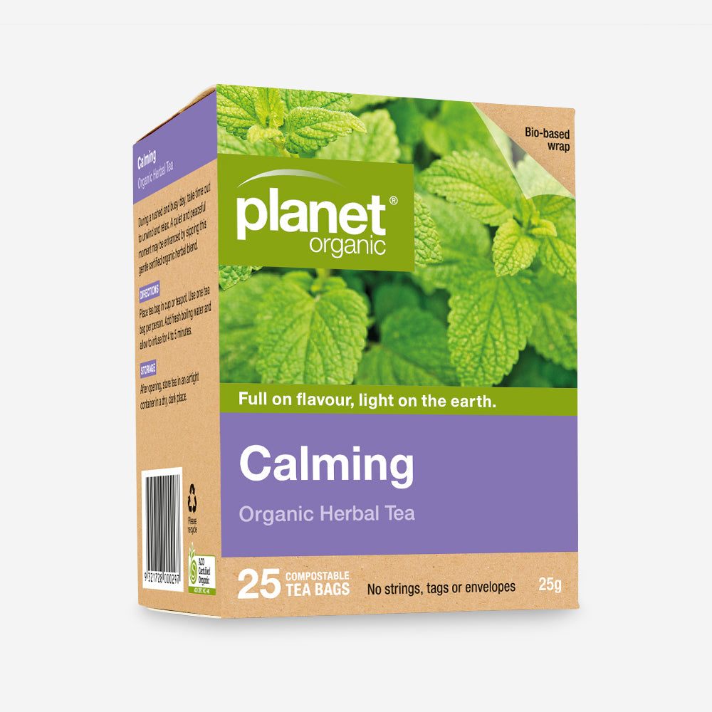 Planet Organic Herbal Tea 25 Tea Bags, Calming Blend; Relax & Unwind