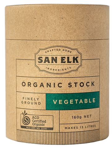 San Elk Vegetable Stock 160g, Australian Certified Organic & Low FODMAP (No Onion & No Garlic