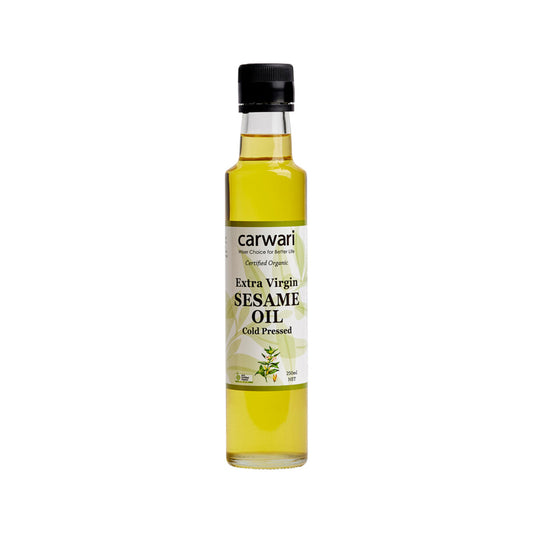 Carwari Extra Virgin White Sesame Oil 250ml, Certified Organic & Cold Pressed