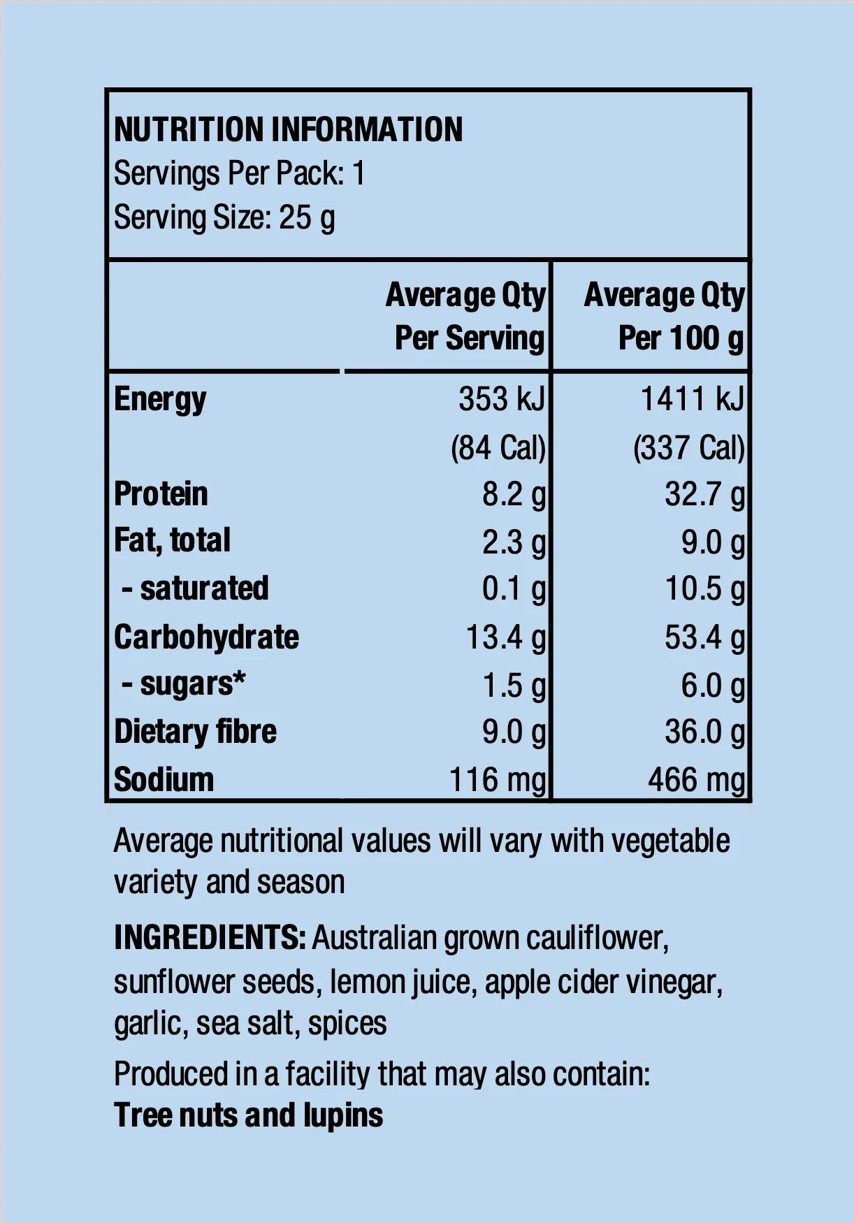 Nudus Bites Vegetable Air Dried Cauliflower Chips 20g, Cracking Sea Salt Flavour