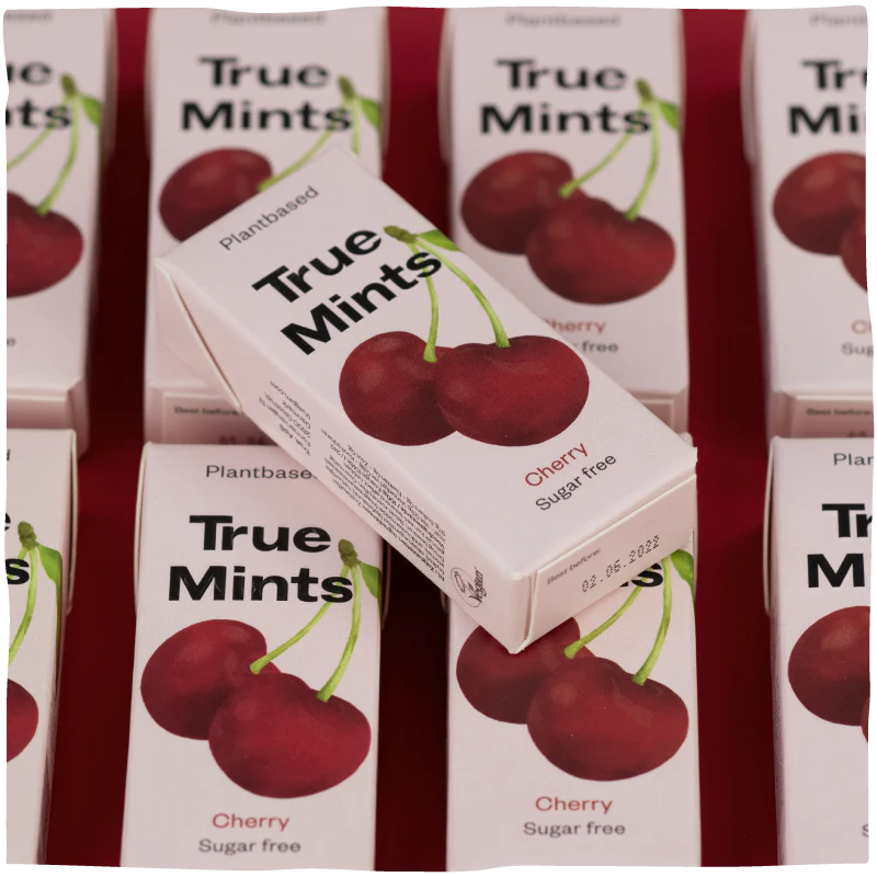 True Mints Sugar Free Mints A Single Pack (13g) Or A Box Of 18, Cherry Flavour