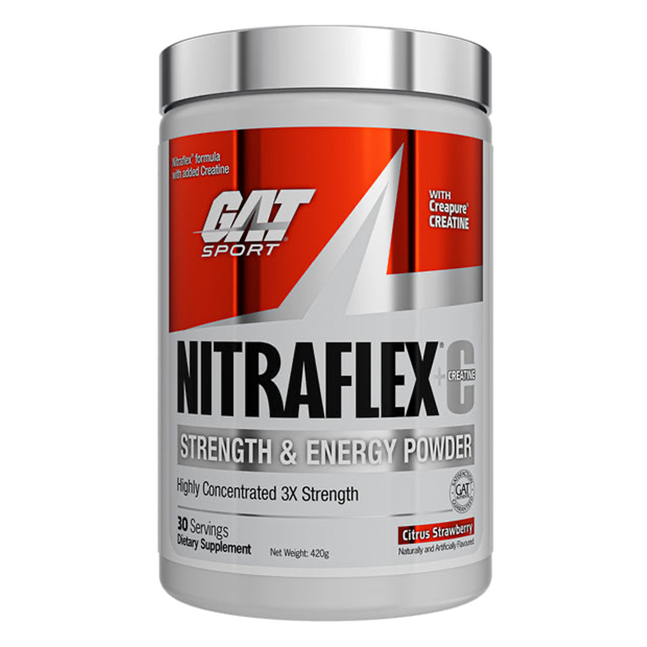 GAT Sport Nitraflex+C Pre-Workout 30 Serves, Citrus Strawberry