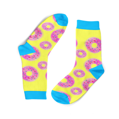 Funky Sock Co Bamboo Socks Single Pair, Glazed Donuts