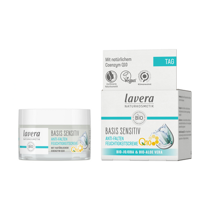 Lavera Basis Sensitiv Anti-Ageing Moisturising Day Cream 50mL, With Natural Coenzyme Q10