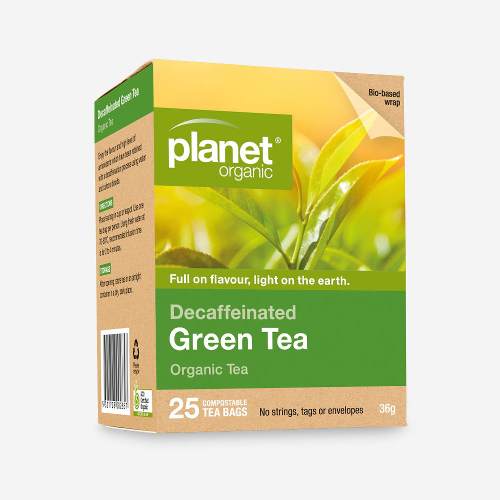 Planet Organic Green Tea 25 Tea Bags, Decaffeinated; Antioxidant Rich