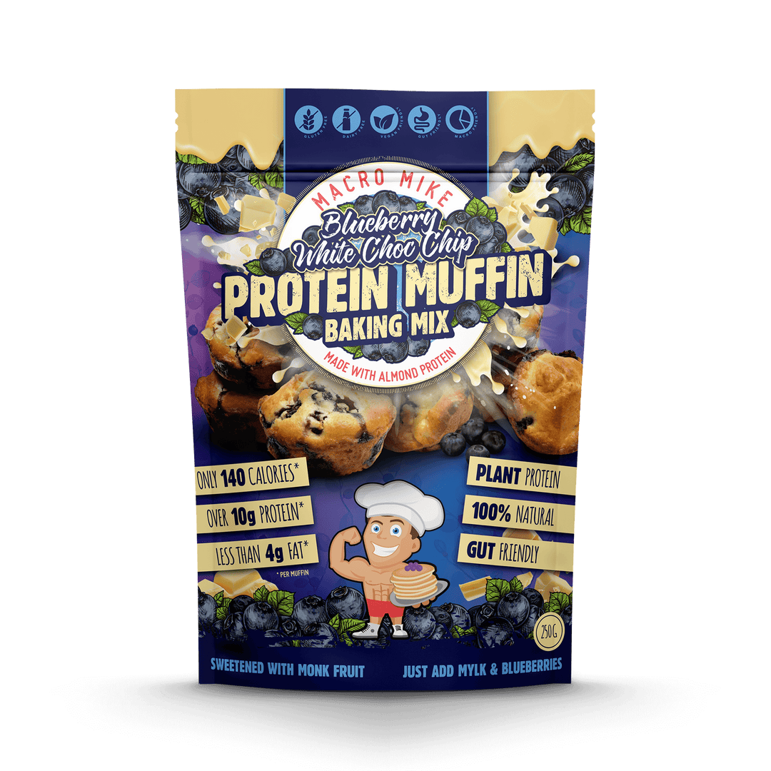 Macro Mike Almond Protein Muffin Baking Mix 250g, Blueberry White Choc Flavour