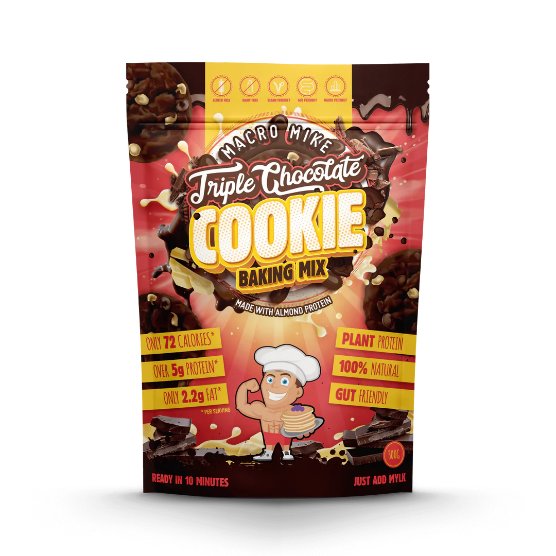 Macro Mike Almond Protein Cookie Baking Mix 300g, Triple Chocolate Flavour