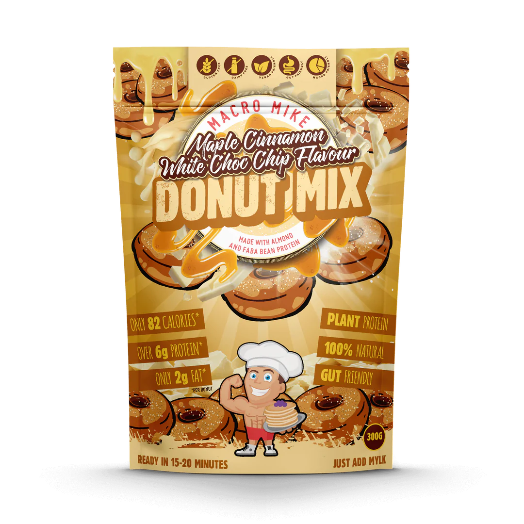 Macro Mike Protein Donut Baking Mix 300g, Maple Cinnamon White Choc Chip Flavour