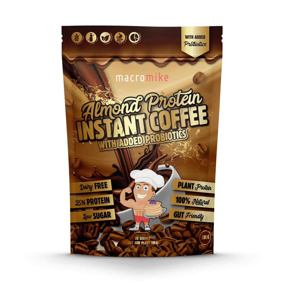 Macro Mike Premium Almond Protein Instant Coffee 300g, Added Probiotics