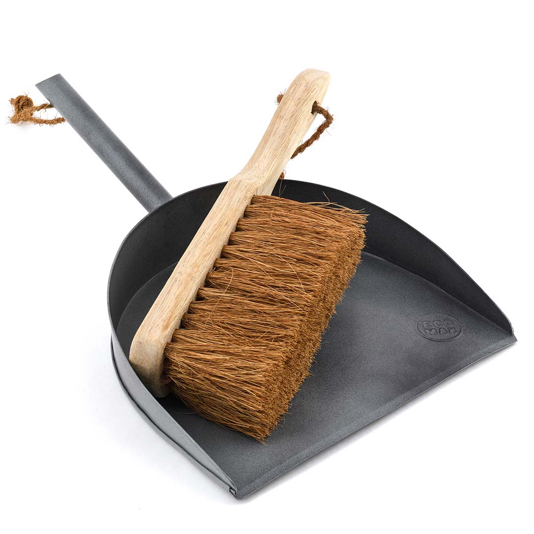 Eco Max Dustpan Grey Galvanized Iron, 100% Natural & Plastic Free (Brush Not Included)