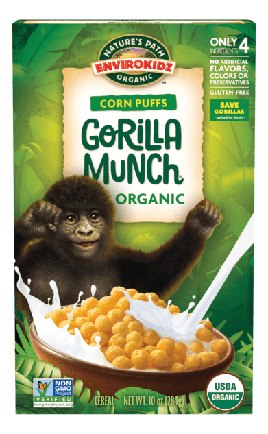 Nature's Path Envirokidz Gorilla Munch Corn Puffs 284g, Certified Organic