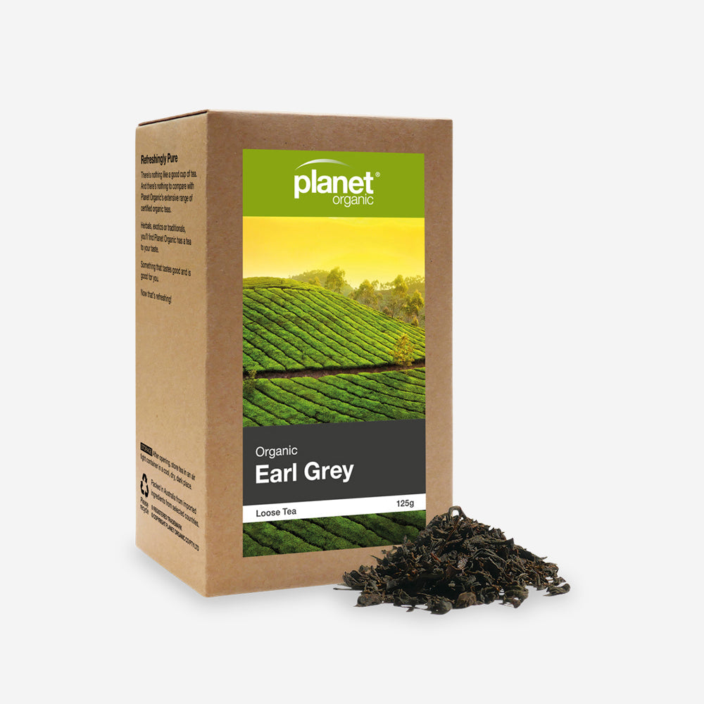 Planet Organic Black Tea Loose Leaf 125g, Earl Grey; Classic & Aromatic