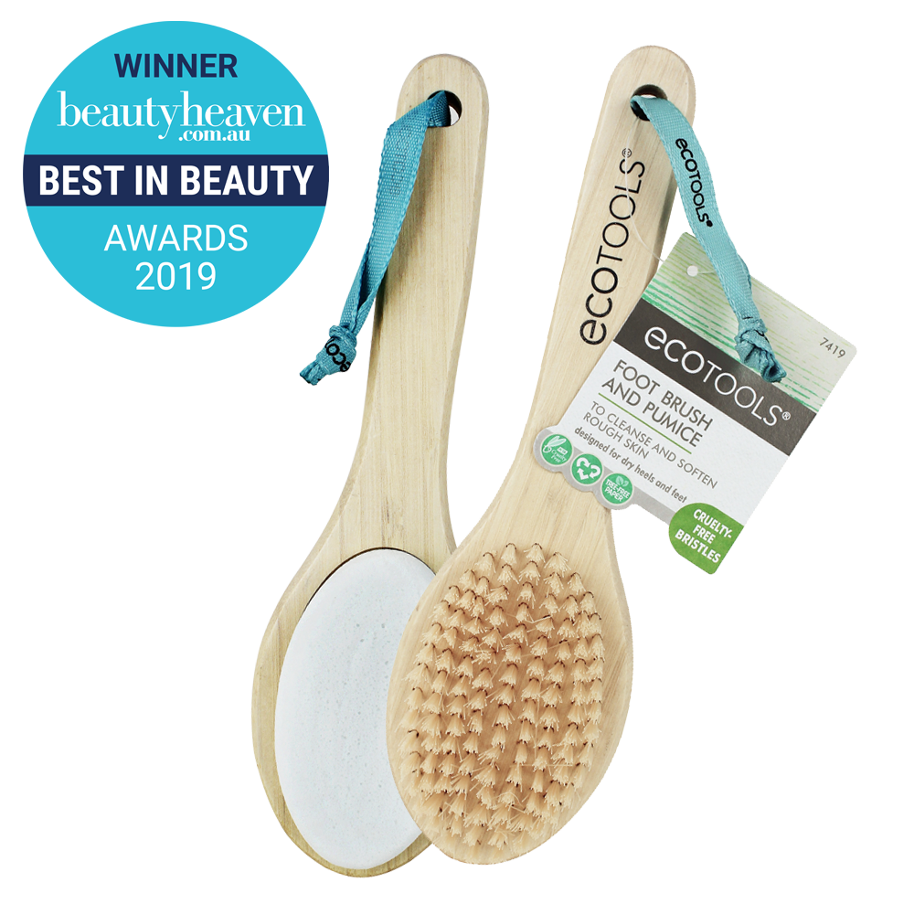 Eco Tools Bamboo Foot Brush & Pumice, Cleanse & Exfoliate Dry Feet