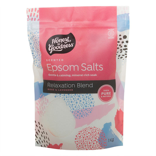 Honest To Goodness Epsom Salts 1Kg, Relaxation Blend With Rose & Lavender