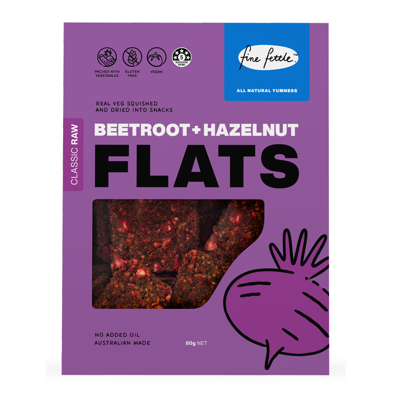 Fine Fettle Flats Crackers 80g, Beetroot & Hazelnut Flavour