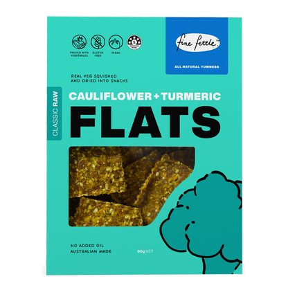 Fine Fettle Original Flats Crackers 80g, Cauliflower & Turmeric Flavour