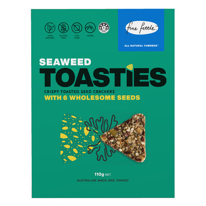 Fine Fettle Toasties Crackers 110g, Seaweed With 6 Wholesome Seeds