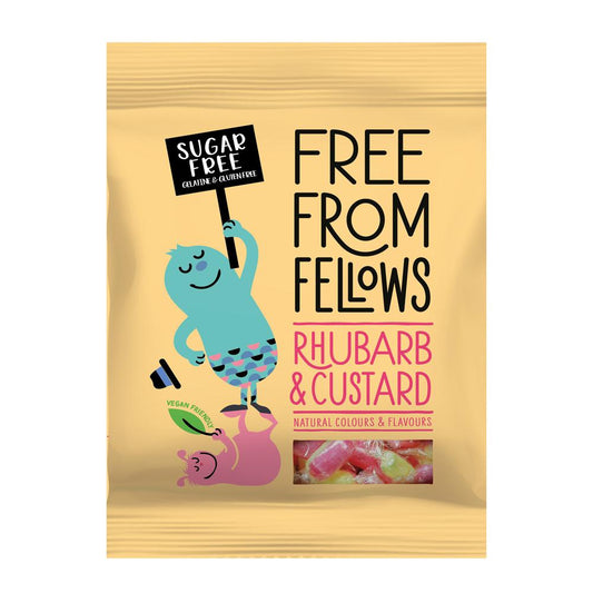 Free From Fellows Rhubarb & Custard, 100g Sugar Free