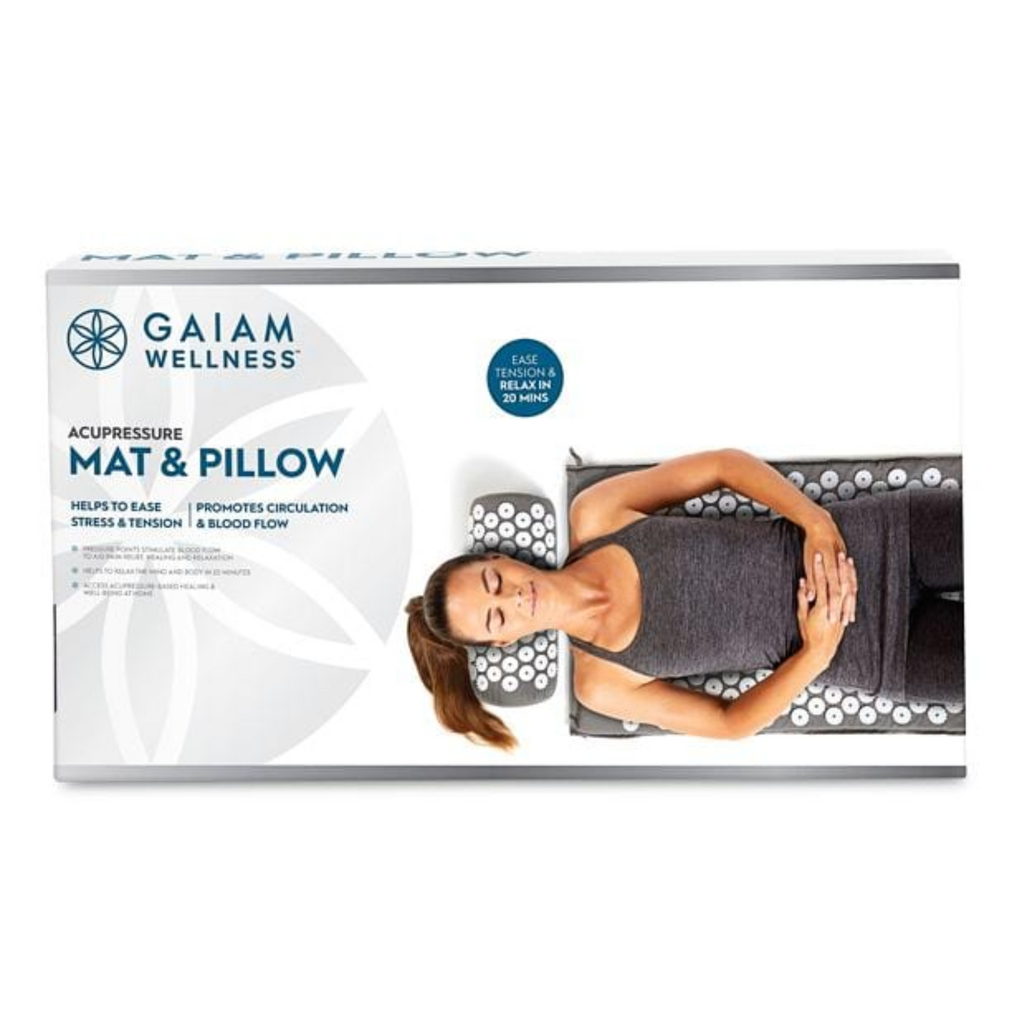 Gaiam Wellness Acupressure Mat & Pillow, Ease Stress & Tension